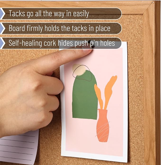 Mr. Pen- Cork Board, Wood Frame, Cork Bulletin Board, Push Pin Board, Cork - Image 4