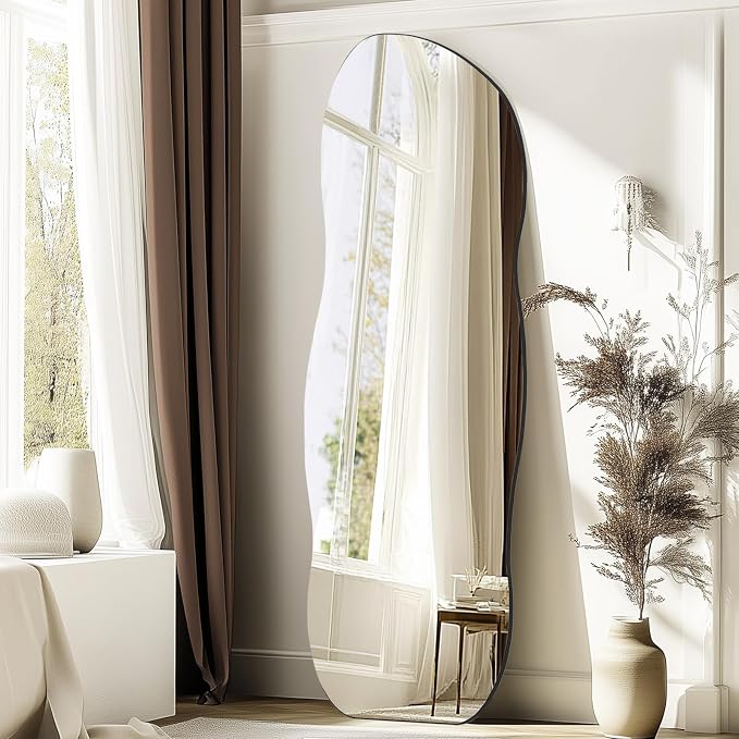 QDSSDECO Full Wave Length Mirror 63"x24" Irregular Wall Mirror Wave Frameless - Image 7