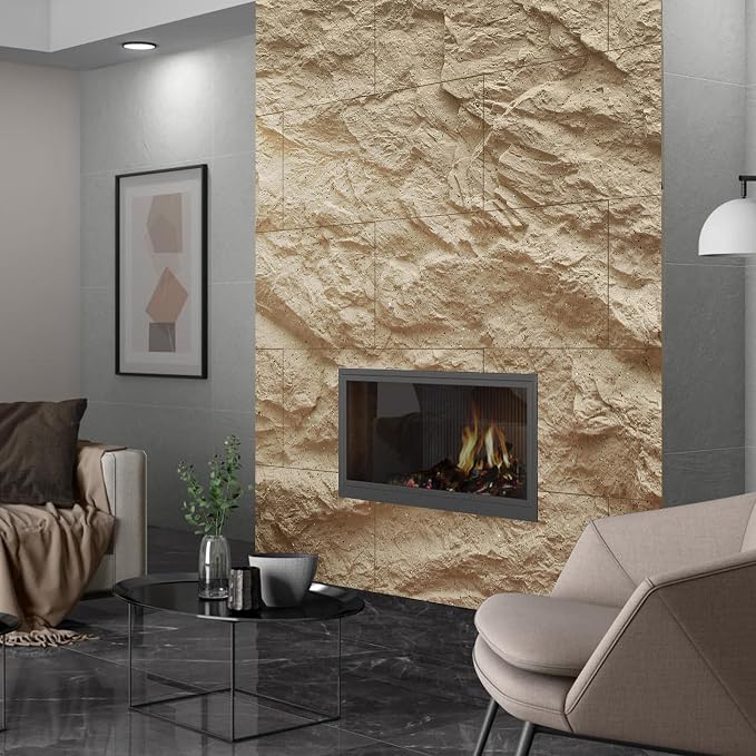 KASARO 3D Faux Stone Wall Panels, Cement Texture Thicker Accent - Image 8