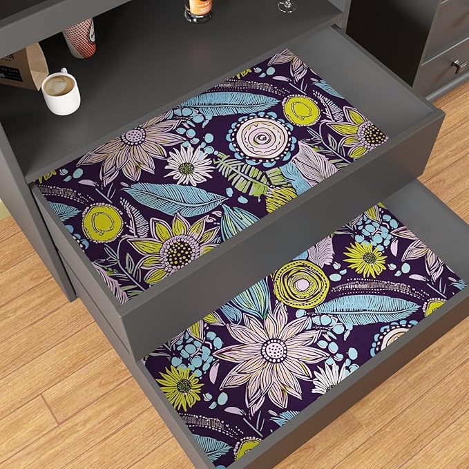 Purple Boho Wallpaper Peel and Stick, Vintage Yellow Floral Contact Paper - Image 7
