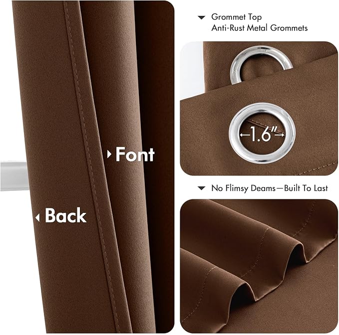 MIULEE Blackout Curtains for Bedroom Living Room 2 Panels, Thermal Insulated - Image 4