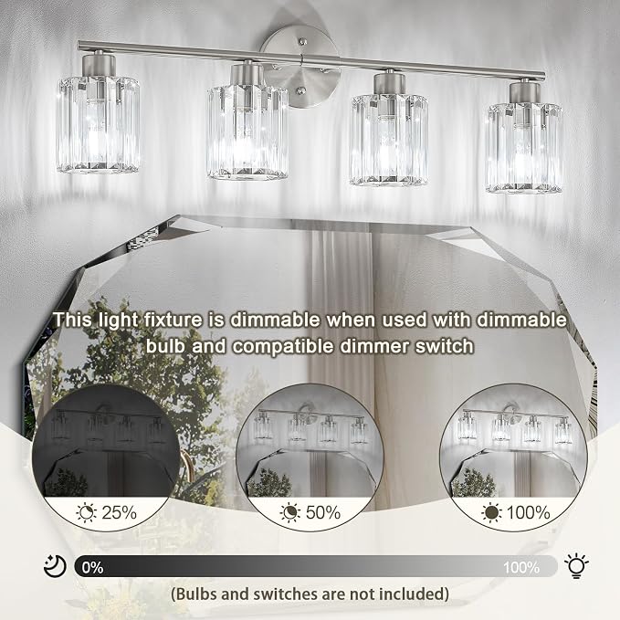 Crystal Bathroom Light Fixtures, Bathroom Lighting Fixtures Over Mirror - Image 8