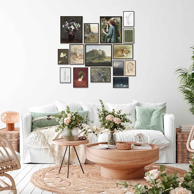 LANCHI95 15PCS Vintage Wall Art Decor, French Country Gallery Wall Prints - Image 3