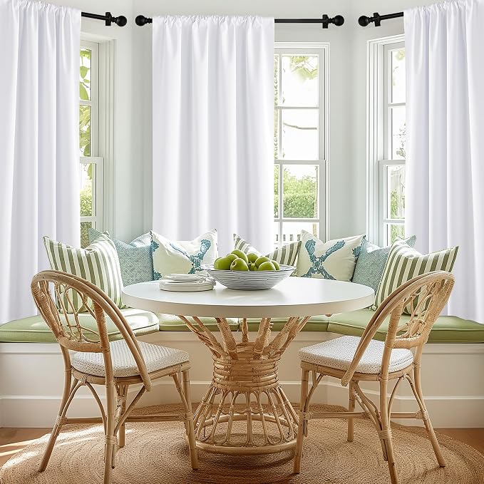 NICETOWN Bedroom 100% Blackout Curtains, 2 Panels, 34 by 84, Snow White - Image 4