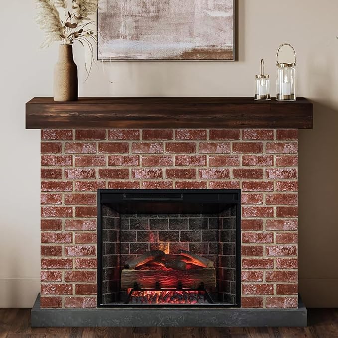COMSTICKC 3D Red Brick Wall Panels Peel and Stick Tiles, Small Size Thin PVC - Image 7
