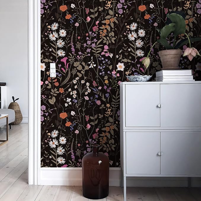 JiffDiff Floral Wallpaper Peel and Stick- Farm Wildwood Daisy Flower Stick on - Image 2