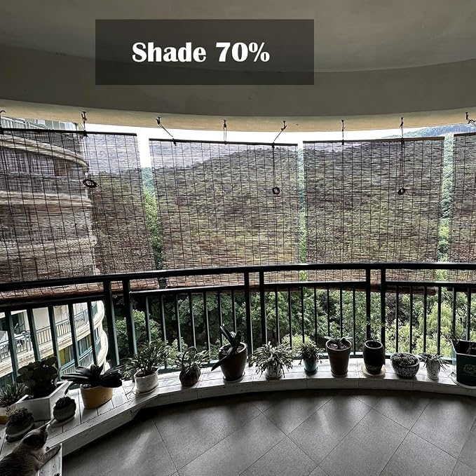 Retro Bamboo Blinds 14" 26" 32" 36" 42" 53" 60" 65" 70" 72" 76" Bamboo Roll Up - Image 6