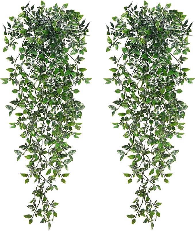 BLEUM CADE Fake Hanging Plants, Faux Mandala Vines Hanging Plant Greenery by BLEUMCADE