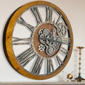 The B-Style Large Real Moving Gears Wall Clock 30 inch Rustic Retro Industrial by TheB-StyleTB