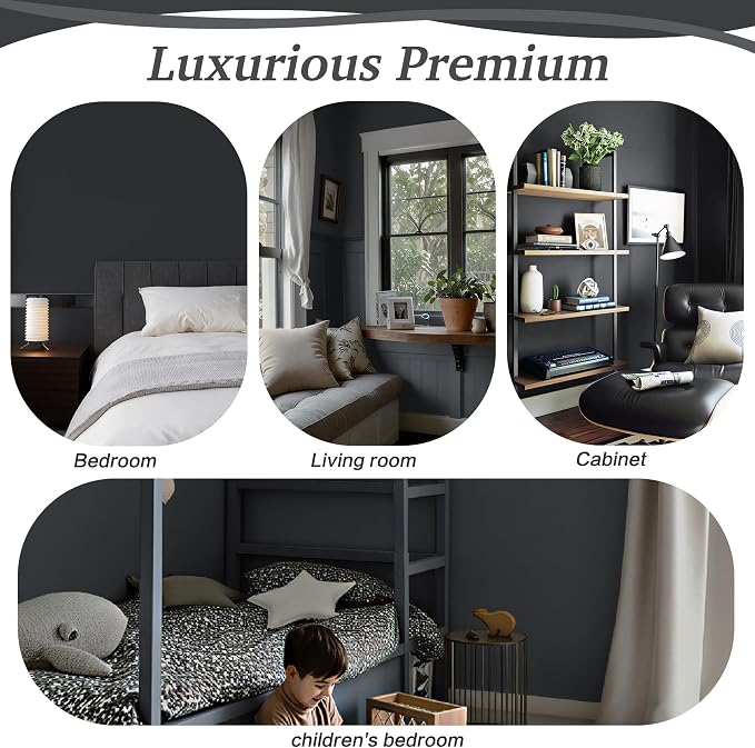 Dimoon 17.7''x118'' Peel and Stick Wallpaper Dark Grey Contact Paper - Image 6