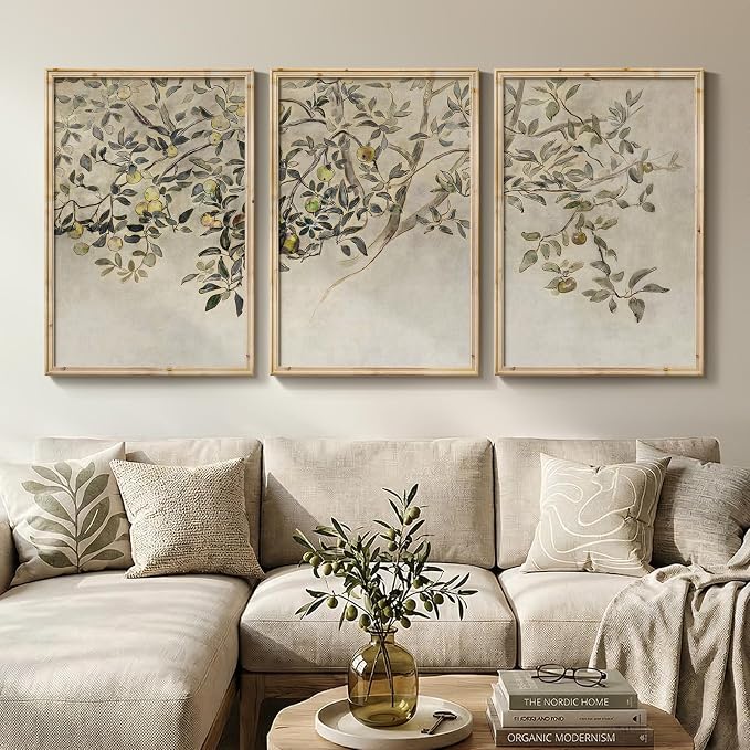 Large Vintage Framed Botanical Wall Art by Cuspin