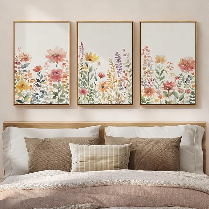 Framed Watercolor Floral Wall Art - Image 2