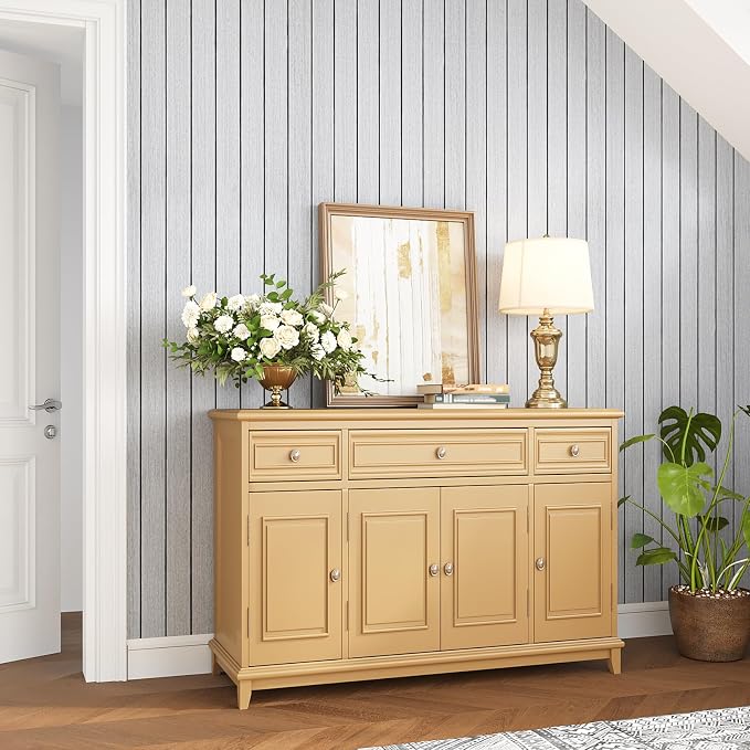 VEELIKE Light Grey Wood Wall Panels Peel and Stick Wood Slat Wall Panel - Image 4