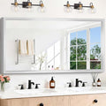 60"x28" Brushed Silver Bathroom Mirror, Large Rectangular Mirror by WelcometoCIVENO