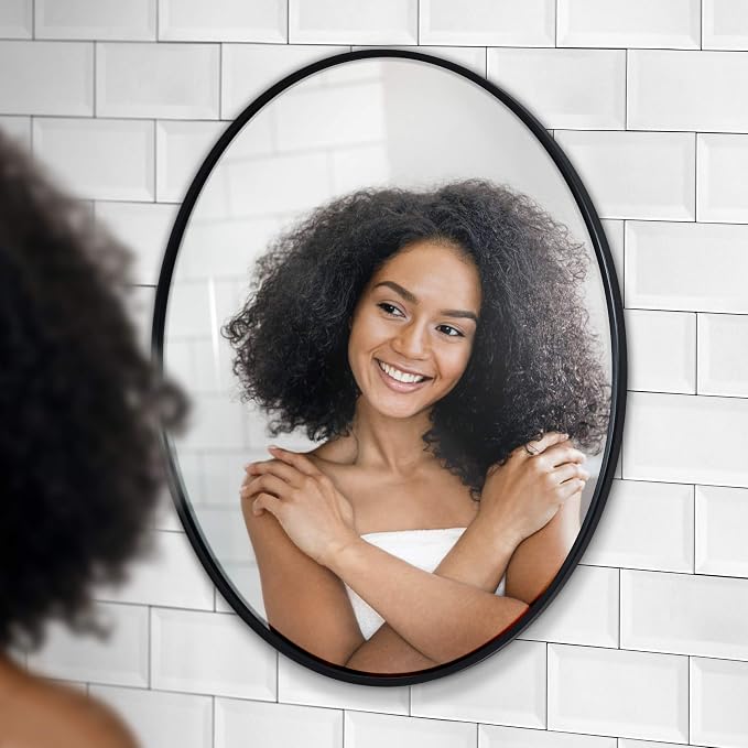 HBCY Creations Round Mirror, Living Room and More, Modern Minimalist Mirror - Image 3