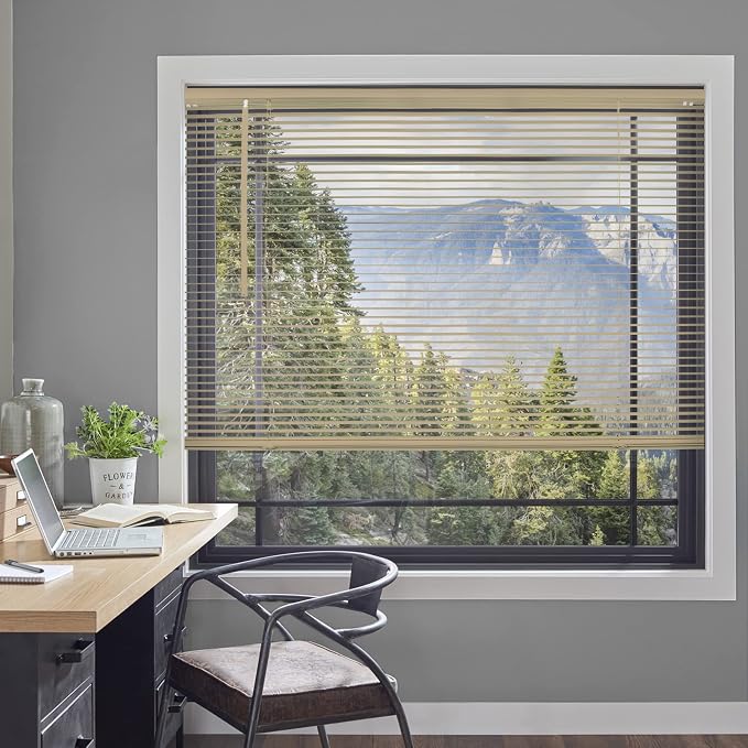 CHICOLOGY Mini Blinds for Indoor Windows – 30"W x 48"H, Cappuccino Horizontal - Image 2