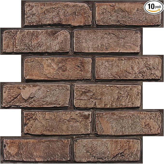 3D Faux Brick Wall Panels Peel and Stick, Small Brick-Look Textured Wall Sticker by SMOOSTIKCDECOR
