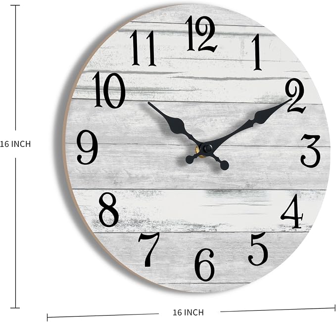 KECYET Wall Clock Battery Operated 16 Inch Large Gray Silent Non Ticking - Image 2