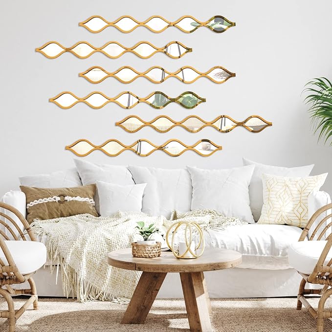 Yulejo 6 Pcs Acrylic Teardrop Mirror Decor - Image 7