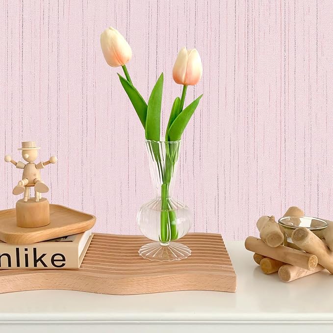 Pink Grasscloth Peel and Stick Wallpaper - Image 9