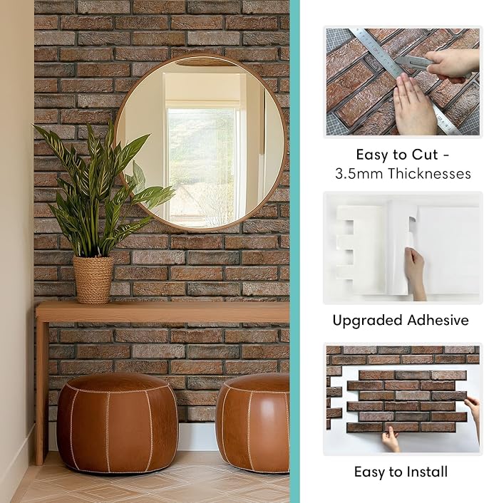 Commomy Faux Brick 3D Wall Panels - Image 5