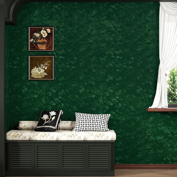Wallercity Emerald Green Velvet Wallpaper Peel and Stick Felt Drawer Liner Self - Image 6
