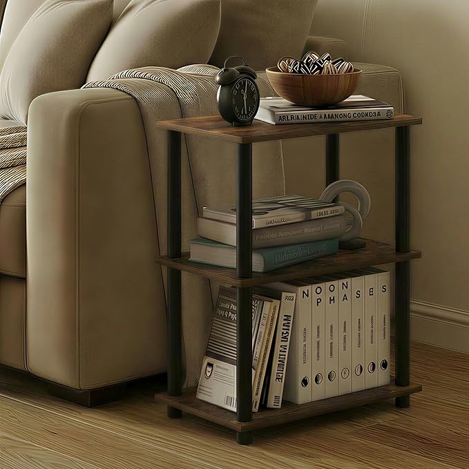 Furinno Turn-N-Tube Storage Shelves, 3-Tier Open Frame Book Shelf, Standing - Image 2