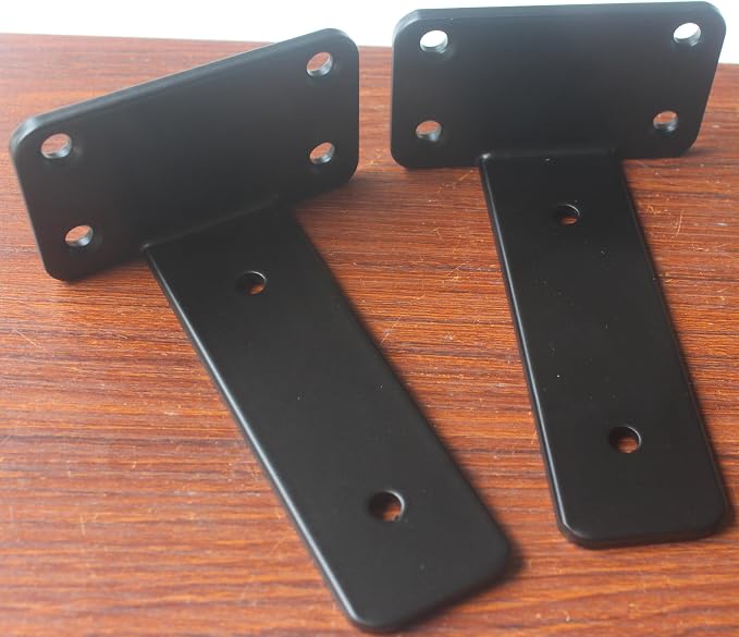 16 Pack - 5 inch Black Hidden L Shelf Bracket Iron Floating Shelf Brackets - Image 5