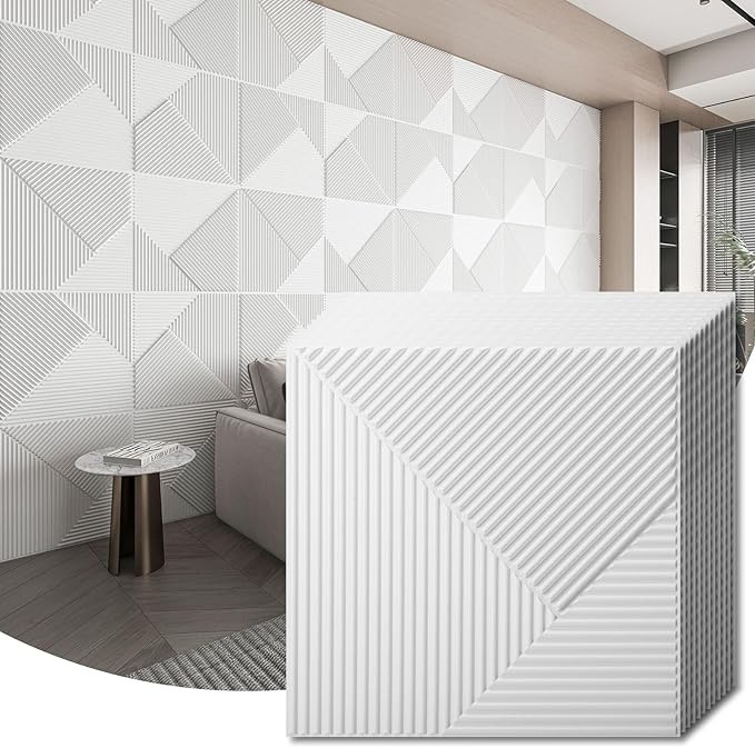 WOWSTAR 12-Pack 3D Wall Panels 19.7" x 19.7", Modern Wall Covering by WOWSTAR
