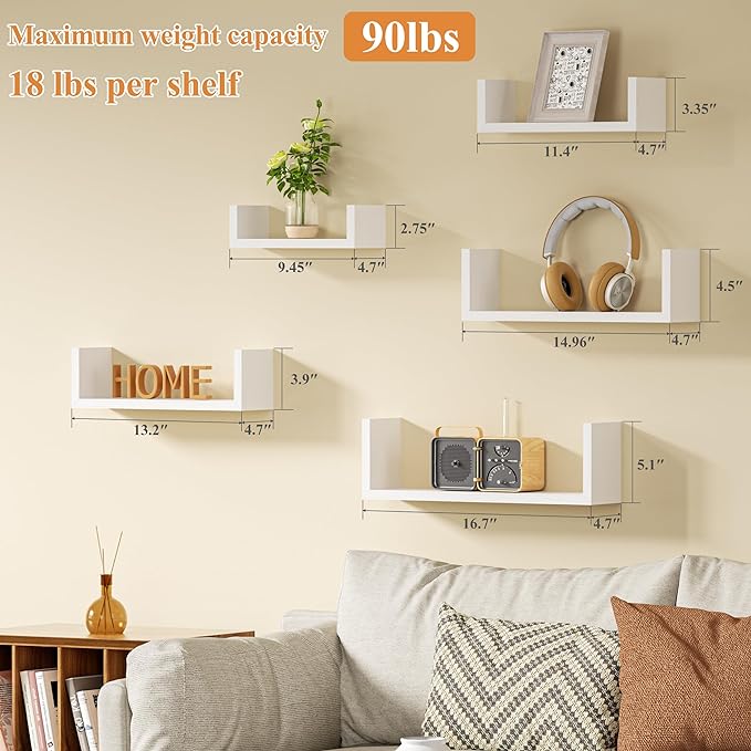 SRIWATANA Floating Shelves for Wall, Wall Shelves for Bathroom, Living Room - Image 6