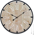 Large Farmhouse Rustic Wooden Wall Clock by Mrocioa
