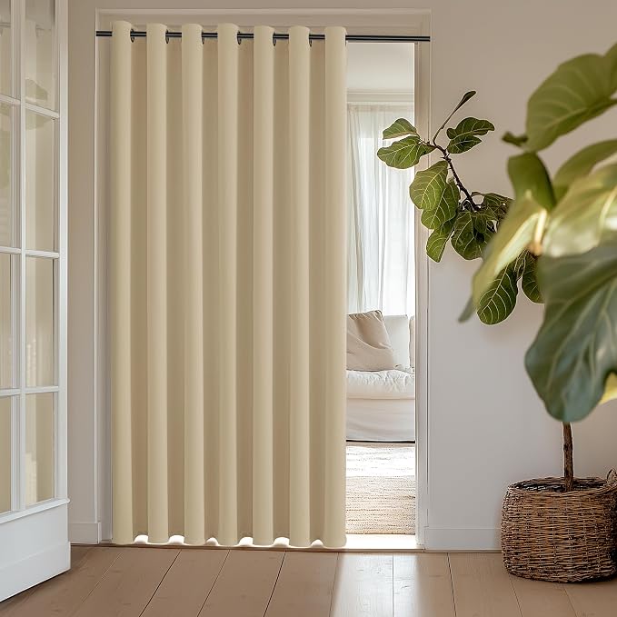 ChrisDowa Room Divider Curtain 84 Inches Long, Wide Blackout Sliding Door by ChrisDowa