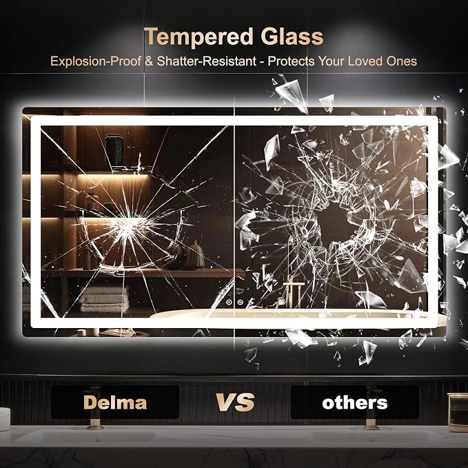 Delma LED Bathroom Mirror with Lights, 30x55 Vanity Mirror - Image 5