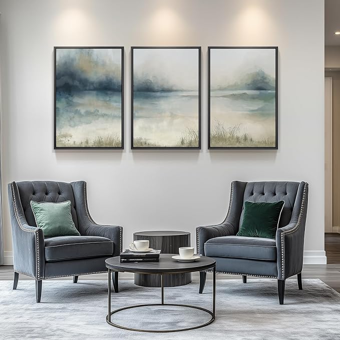 Large Framed Abstract Nature Landscape Wall Art - Image 8