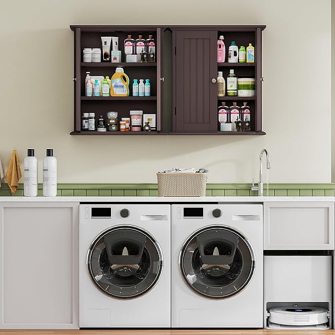 ChooChoo Bathroom Wall Cabinet, Over The Toilet Space Saver Storage Cabinet - Image 7