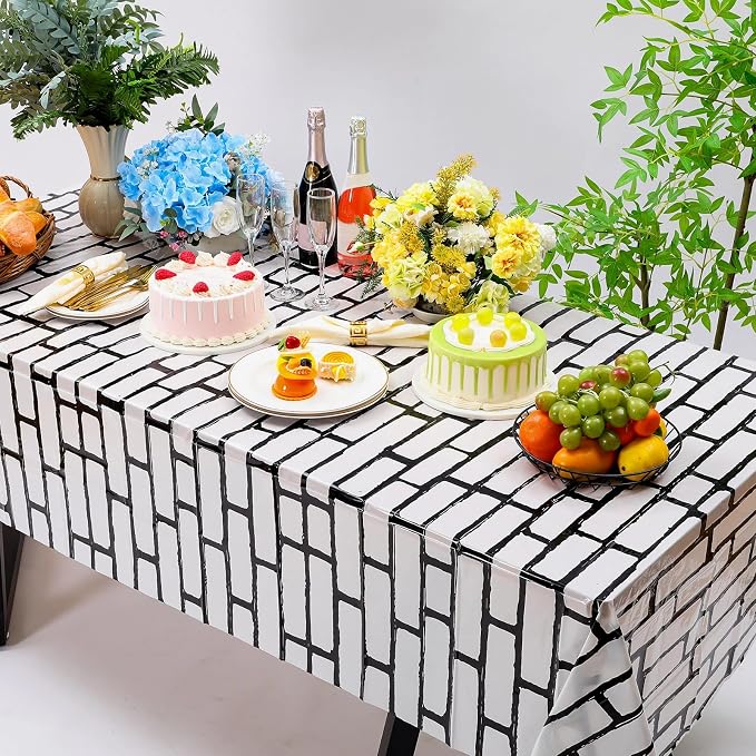 Chuangdi 2pcs 4.5 x 9 Feet Brick Wallpaper Peel and Stick Backdrop Tablecloth - Image 4