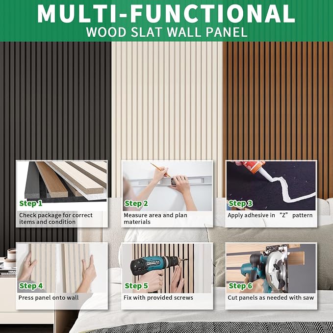 3 Pack Sample Set 3D Acoustic Slat Panels, 4.72" x 5.9" Sound Absorbing Wood - Image 4
