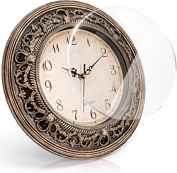 Pumtus Plastic Silent Wall Clock, 13 Inch Vintage Battery Operated Wall Clocks - Image 5