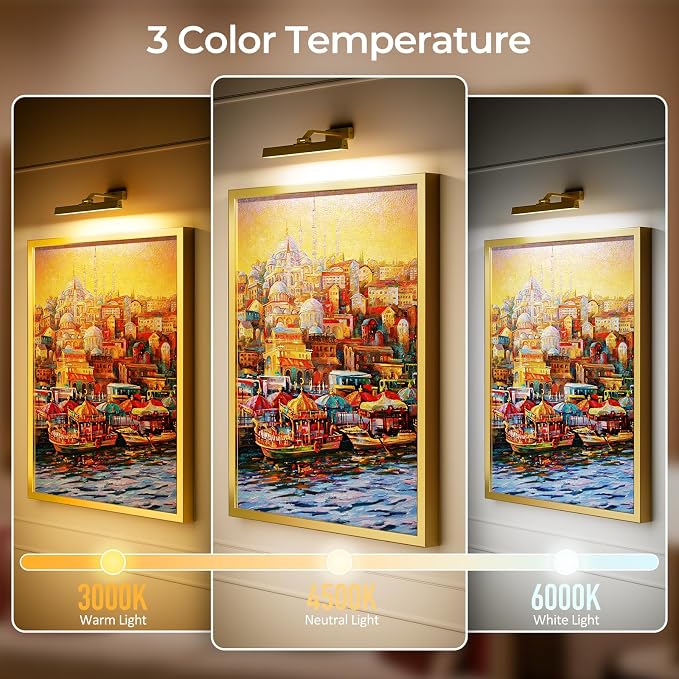 Afyuol Picture Lights Wall Light 16in CCT Gallery Light | Battery Operated - Image 4
