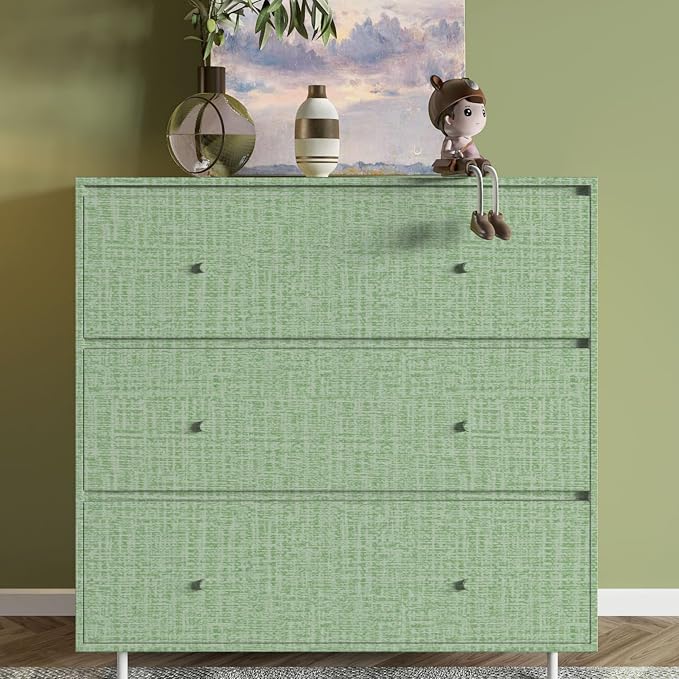 TANONE Contact Paper Peel and Stick, Grasscloth Green Wallpaper Self Adhesive - Image 5