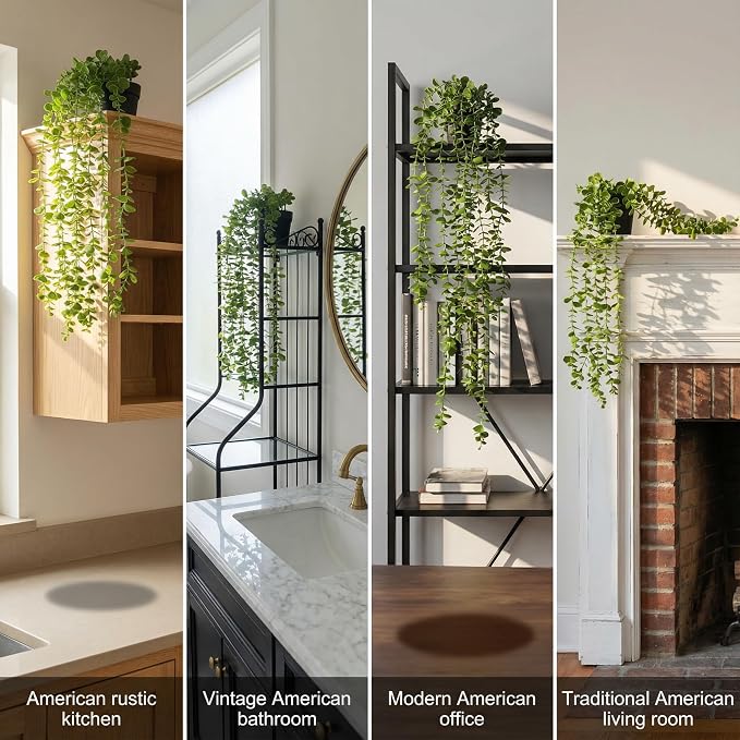 5 Pack Fake Plants for Wall Home Room Office, Artificial Hanging Plants - Image 9