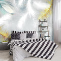 -Gold Modern Feather Fabric Wallpaper Living Room Bedroom Bathroom Large Wall by YIHWM-PurchaseNow
