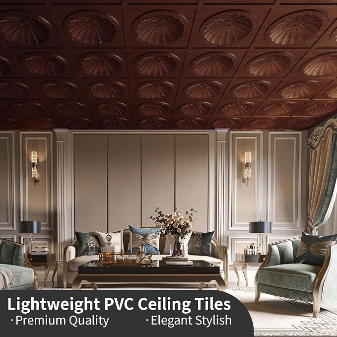 Art3dwallpanels Ceiling Tiles 12 Pack Drop Ceiling Tiles, 24 x 24 Inch High - Image 3