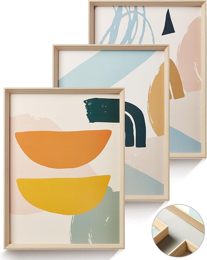 Framed Boho Wall Art for Bedroom, Abstract Canvas Wall Decor, 12x16IN by HesenDot