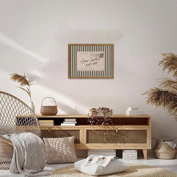 Framed How Lucky Are We Wall Art, Vintage Preppy Inspirational Canvas Wall - Image 6