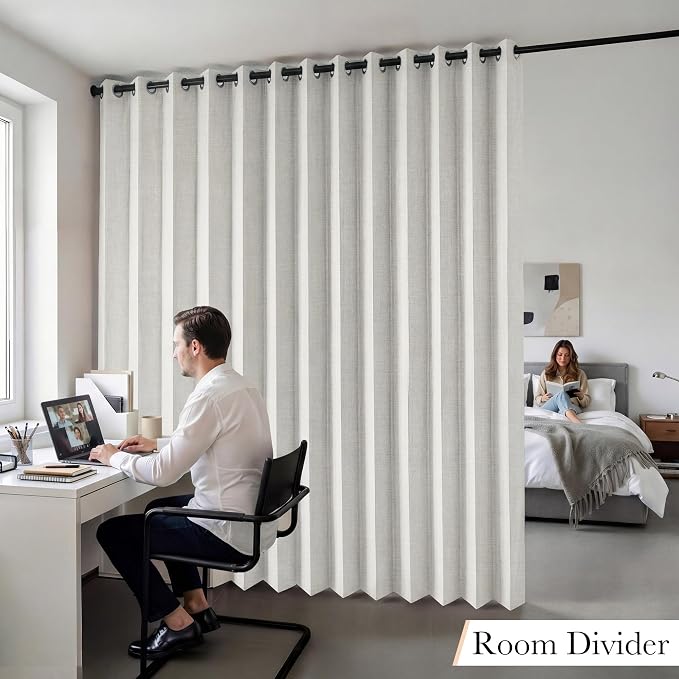 RYB HOME Accordion Style Closet Curtain-100% Blackout Folding Accordion Curtain - Image 9