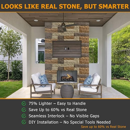 ROOMTEC 1-Pack Faux Stone Wall Covering Panels - Image 4