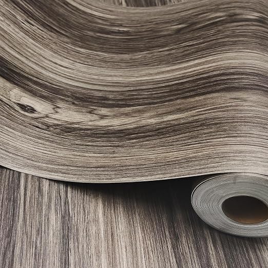 Wood Grain Peel and Stick Floor Tiles – 11.8” Width, Full Roll Length of 118" – by auxua