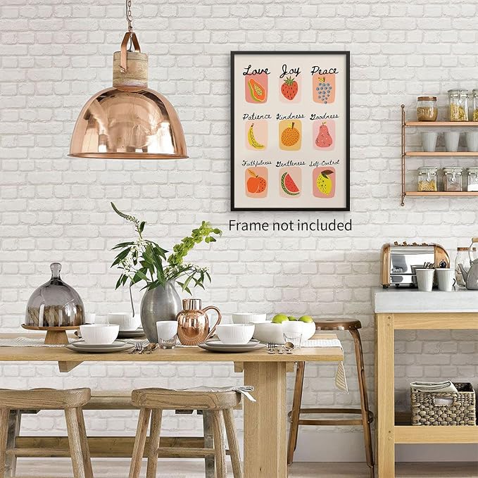 jkahh Trendy Fruit of The Spirit Wall Art Christian Bible Verse Posters Vintage - Image 7