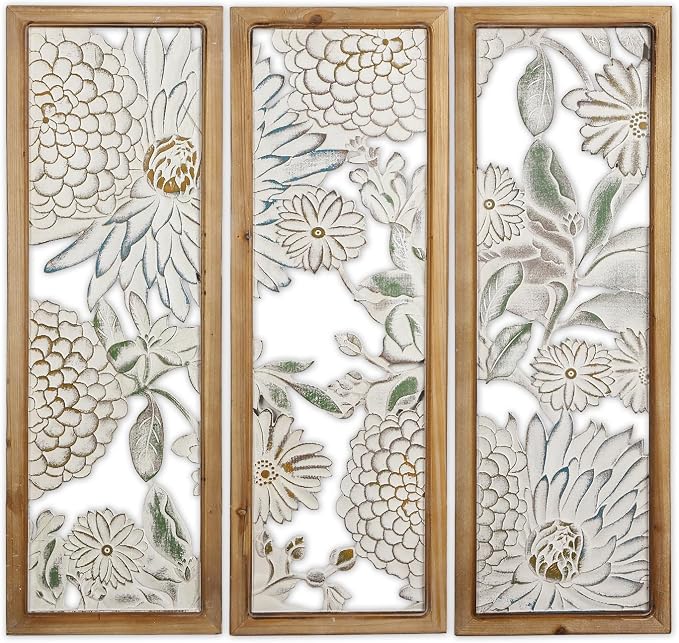 XIAOAIKA Boho Carved Wall Art Decor, 35.5 Inch Hand-Carved Panels, Antique - Image 7